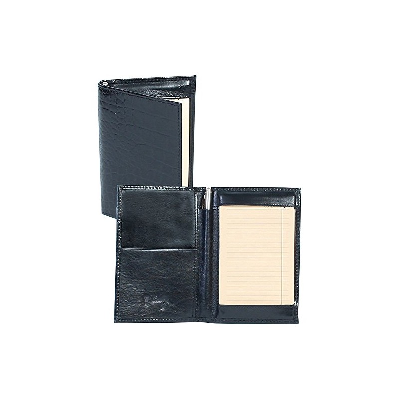 Scully Croco Embossed Leather Folded Note Jotter (Croco Black)