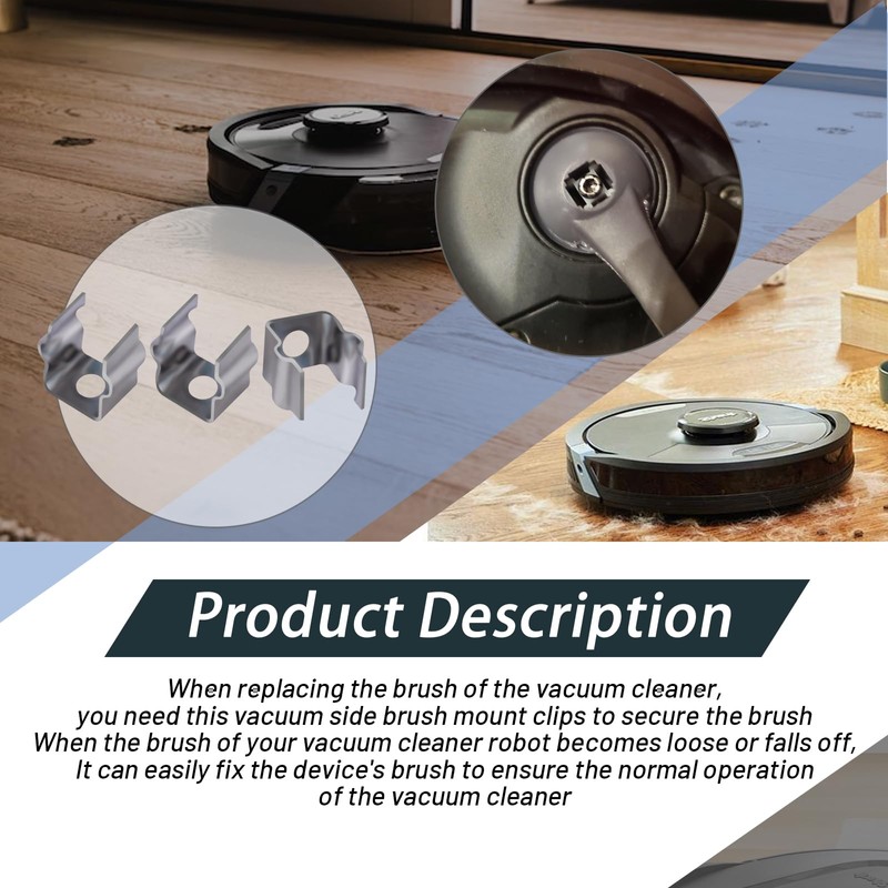 XTPTFABS Stainless Steel Vacuum Side Brush Mount Clips Compatible with