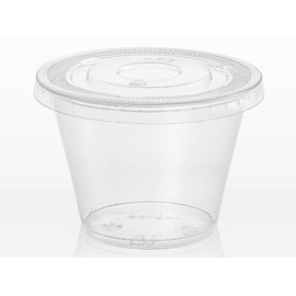 zsccxq 60 Pack 9 oz Clear Plastic Cups With Flat Lids Disposable Cups With Lids for Ice Cream, Cold Drinks, Fruit, Dessert, Yogurt Parfait(No Hole)