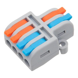 XALXMAW 10Pcs Lever Wire Connectors, 2 in 4 Out Quick Wiring Cable Compact Electrical Connector for 24-12 AWG