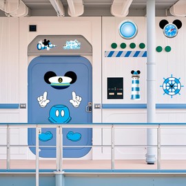 12 Pcs Cruise Door Magnet, Captain Mouse Cruise Door Decorations,Summer Life Funny Mouse Ears Magnet for DCL Cruise Ship,Car,Room Door,Refrigerator, Cartoon Mouse Theme Party Decor (Blue)