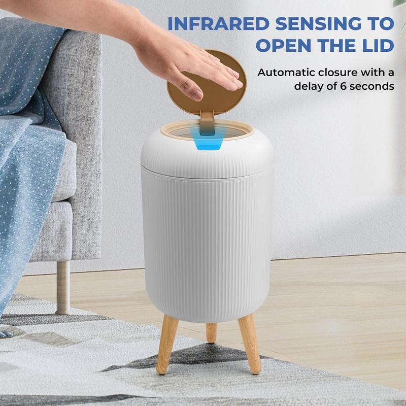 Pukomc Smart Induction Waterproof Trash Can for Bathroom, Bedroom, Office