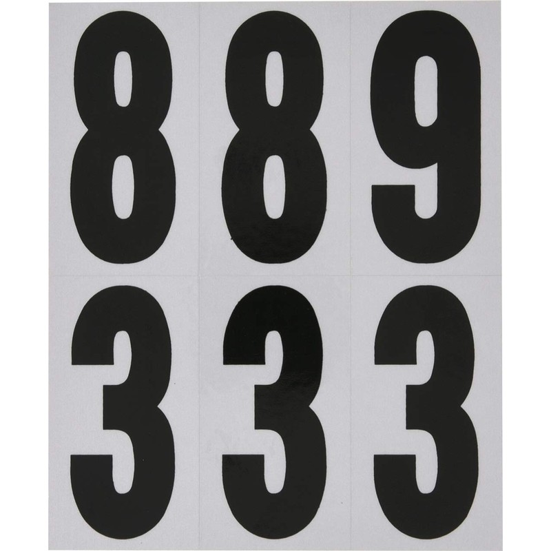 Hillman 843445 Reflective Adhesive Mailbox Number Pack, 3", Black and