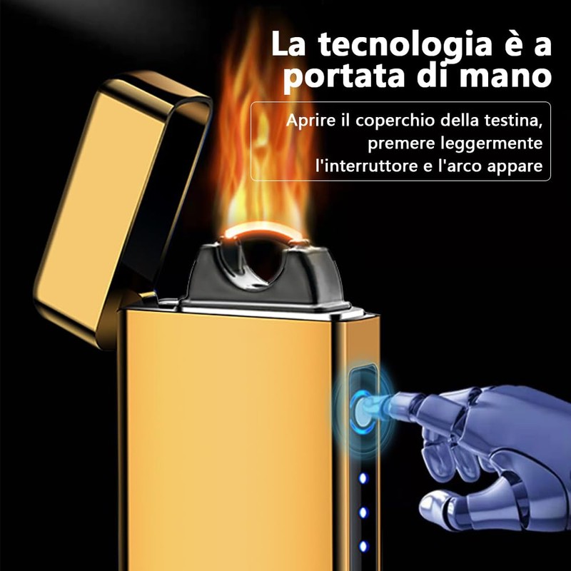 YOZWOO Electric Lighter Rechargeable, High Power Flame Arc Lighter, USB