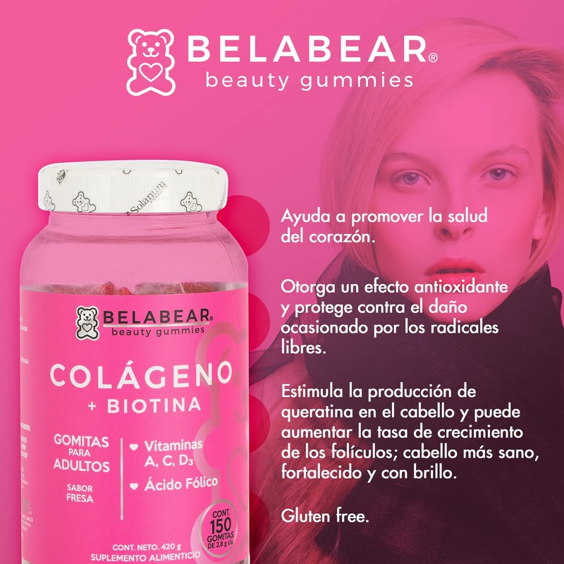 Colágeno + Biotina 150 Gomitas by Belabear