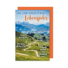 Hiking Birthday Card Greeting Card Mountains Alps 16 x 11 cm