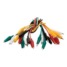 Juego De 10 Cables Con Caimanes Chicos De 26 Cm