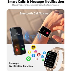 Fitonme Women's Smartwatch 1.83 Inch HD Display Smart Watch with Phone Function, 100+ Sports Modes, Fitness Tracker with Heart Rate SpO2 Sleep Monitor, IP68 Waterproof Fitness Watch for Android iOS