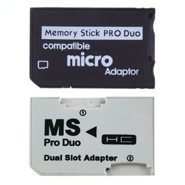 Single Dual Memory Card Adapter Micro SD Card to Memory Stick MS Pro Duo for PSP 1000 2000 3000 Card Slot Adapter (Black Single Slot)