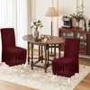 Fhberni Elastic Dining Chair Covers 6 Pack - Stretch Washable