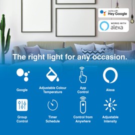 Laser Smart WiFi LED Downlight 10W, 1000 Lumens, 90mm Cut-Out – Voice Control with Alexa & Google Home, App Controlled, Tunable White & Colour, Energy Efficient