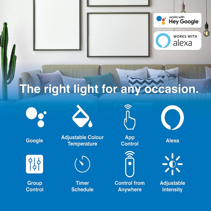 Laser Smart WiFi LED Downlight 10W, 1000 Lumens, 90mm Cut-Out