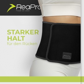 ReaPro Back Brace Waist Trainer with Adjustable Velcro Fastening & Breathable Material I Relieves Back Muscles, Lumbar Support for Posture Correction