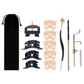 TUOREN 14 Pieces Violin Luthier Install Repair Tool Kit with Template Gauge, String Lifter, Maple Bridge, Sound Post Gauge, Retriever Clip, Setter, Velvet Storage Bag Violin Parts & Accessories