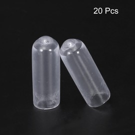 QUARKZMAN Pack of 20 Rubber Caps 5 mm (3/16 Inch) ID Vinyl PVC Round Tube Screw Caps Covers Screw Thread Protective Caps Transparent