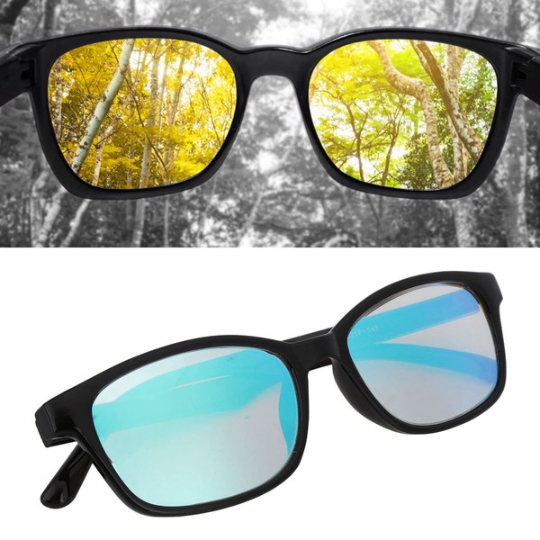 Colour-blind glasses with glasses case, full format colour correction glasses to improve colour resolution for all types of colour blindness for indoor and outdoor use