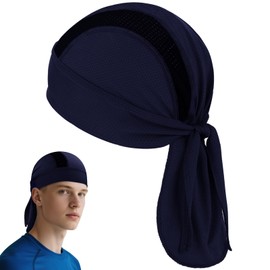 GUIZIYAO Sports Bandana Cap, Headscarf Men Women Breathable Absorbs Sweat Bandana for Running Riding, blue