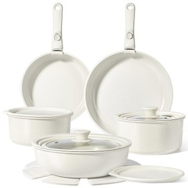 GiPP Ceramic Pots and Pans Set Non Stick, Nonstick Detachable Handle Cookware Sets, Healthy Non Toxic PFAS PFOA & PTFE Free, Dishwasher ＆Oven Safe, Induction Kitchen Pot and Pan,15 Piece