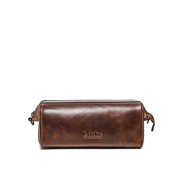 Loake Herren Leder-Thames-Waschtasche Tan Ein GrÃ¶Ãe