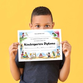 Hayes Kindergarten Diplomas, Customizable Award for Kindergarten Graduation, End of The Year, Full-Color Matte Finish, 8.5" x 11" - 30 Pack of Diplomas