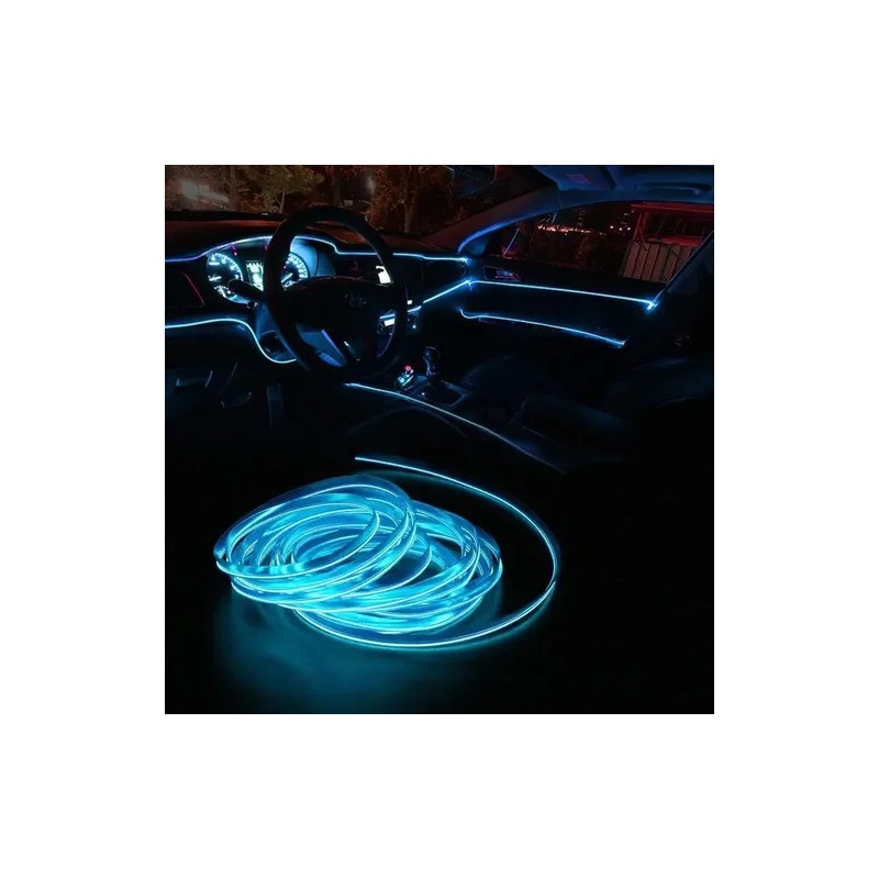 Tira Led Automotriz Color Azul 5 Metros Ambientacion