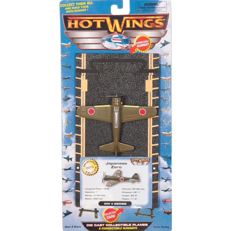 Hot Wings Planes Zero con Pista conectable, Verde