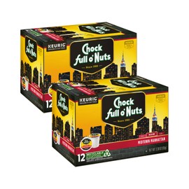 Chock Full o'Nuts Midtown Manhattan Coffee, Compatible with Keurig K-Cup Pods, 12 CT (Pack of 2)