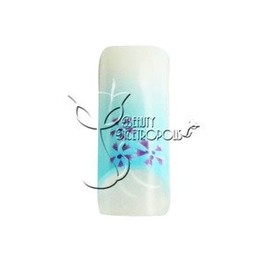 Blue/Purple Floral Pre-designed Acrylic/UV Gel Artificial/False French Nail Tips (70 pcs.)