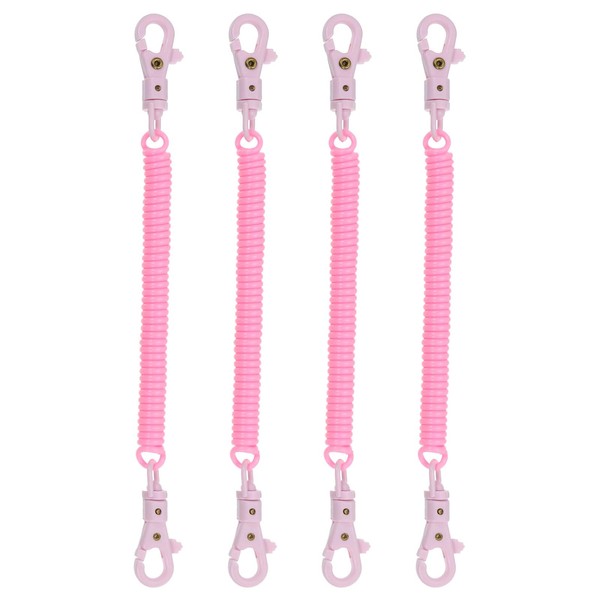 PATIKIL Retractable Coil Springs Keychain, 4 Pack Anti-lost Key Chain