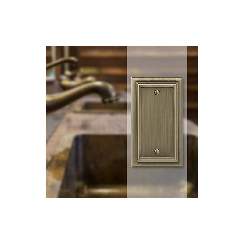 AMERELLE 94BBB Continental Single Blank Cast Metal Wallplate in Brushed