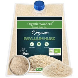 Organic Psyllium Husk Powder (500g) | Premium | 99% Purity | 100+ Servings | High Strength | High in Fibre | Gluten-Free | Perfect for Baking by Organic Wonders®