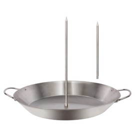 Mydracas Vertical Stainless Steel Skewer Brazilian Barbecue Skewer Stand Removable Grilling Meat Spit for Roasting Meat Steak Whole Chicken Sausage