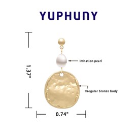 Pearl Drop Earrings Women's Hanging Earrings Pendulous Jewelry 18k earrings Birthday banquet and Bar Mitzvah (Golden)