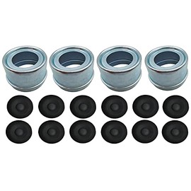Replaces 4 Pack Trailer Axle Dust Cap Cup Grease Cover & 12Pack with Rubber Plugs for Dexter EZ Lube Trailer Camper Axle 1.98"