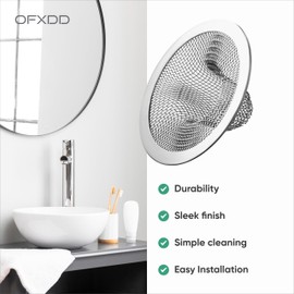 Bathtub Drain Cover Hair Catcher, Bath Tub Sink Strainer 3", Kitchen Sink Protector Mesh, Hair Catcher Shower, Large Drain Cover