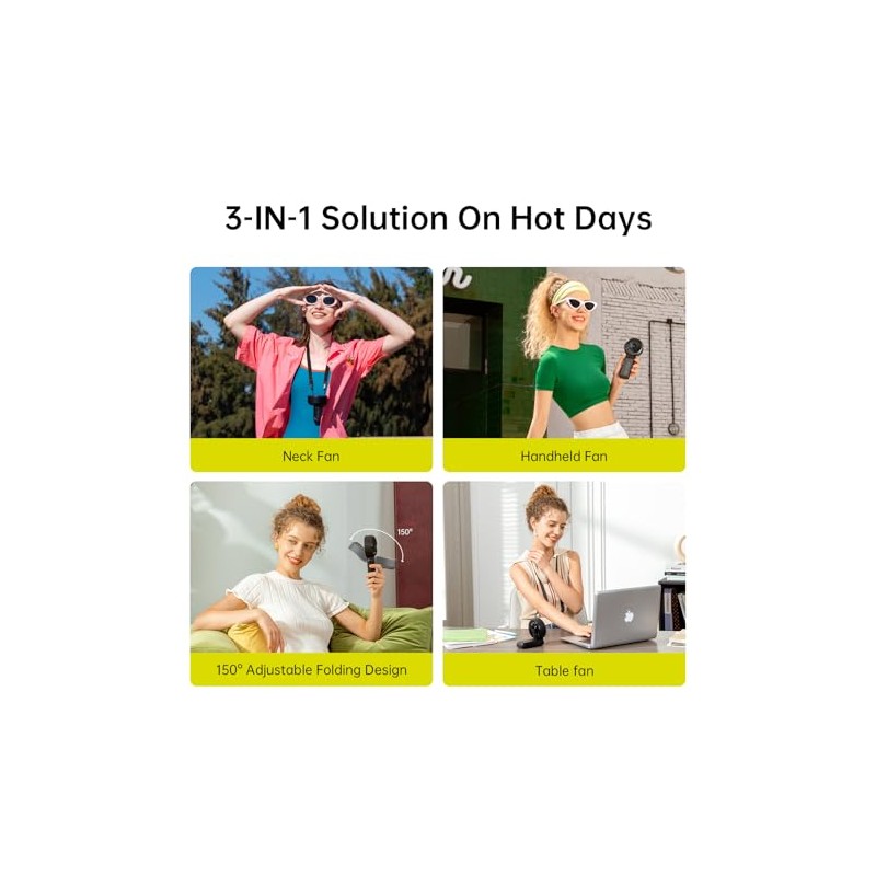 JISULIFE Handheld Fan - Versatile 3-in-1 Cooling Solution