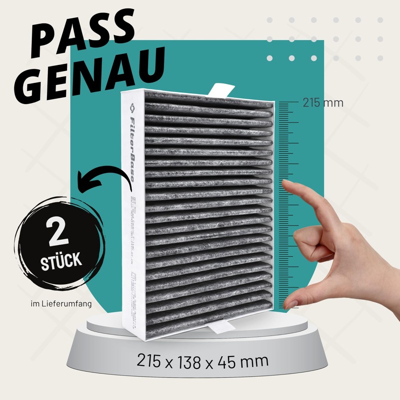 FilterBase® Aktivkohlefilter 2 Stück für Miele DKF 31-P | Passend