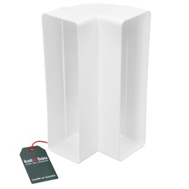 KOTARBAU® Deflector 204 mm x 60 mm Vertical Rectangular Duct Elbow Vertical 90° Flat Channel Square Plastic Angle White Duct Connector Exhaust Air Supply Air