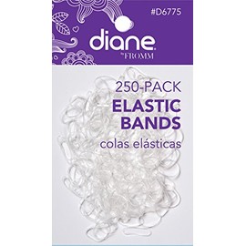 Diane D6775 Clear Elastic Bands for Hair Styling, Braids - 250 Count (Pack of 1)