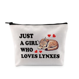 G2TUP Lynxes Themed Gift Who Loves Lynxes Makeup Bag Animal Lovers Cosmetic Bag Lynx Fan Travel Bag for Women (Who Loves Lynxes MB)