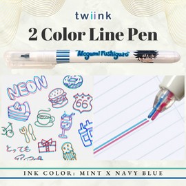 SUN-STAR 呪術廻戦 伏黒恵 二色ラインペン トワイインク 水性ペイントペン (ミント×ネイビー)