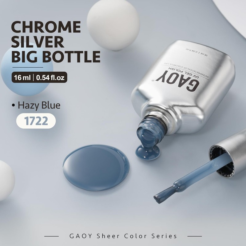 GAOY Jelly Nude Blue Gel Nail Polish, 16ml Sheer Neutral