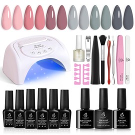 beetles Gel Polish Beetles Gel Nail Polish Kit with Uv Light 48W Led Nail Lamp 6 Colors Nude Gray Pink Gel Polish Starter Kit Manicure Soak off Led Salon DIY Home Gift for Women