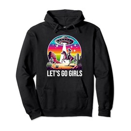 Space Cowgirl Let's Go Girls Cosmic Galactic Western UFO Pullover Hoodie