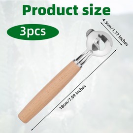 3pcs Cactus Peeler Spoon, Stainless Steel Cactus Peeling Knife Tool with Wooden Handle Sliced Chinese Noodle Cutter for Cooking Kitchen Gadgets