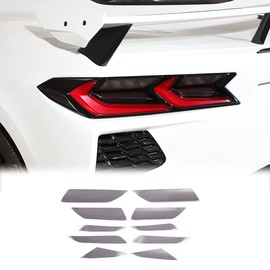 Rear Tail Light Frame Black Film Sticker Trim 4PCS Compatible with Corvette C8 Stingray 2020 2021 2022 2023 Tail Light Cover Sticker Decoration Accessories (Tail Light Cover Black Film Sticker 10PCS)