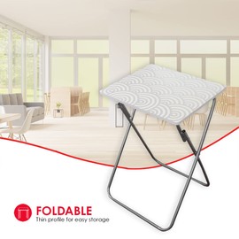 Home Basics TV Tray Cocktail Metallic Multi-Purpose Decorative Sturdy & Durable Bedside Foldable Laptop Lap Desk Small Snacks Side Table (Silver)