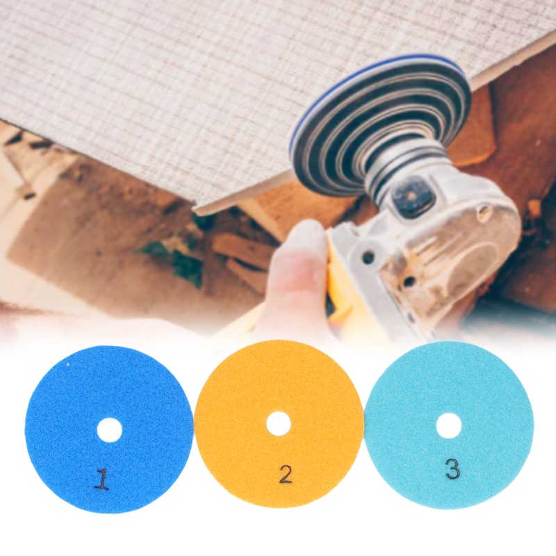 3Pcs Diamond Polishing Pad 4in Grinding Tool Set Kit for