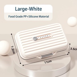 Ptyism Pill Box for On the Go Tablet Box 7 Days for On the Go (White) Travel Pill Box, Pill Organiser Travel for Travel and Daily Use etc