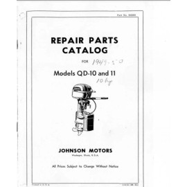 Johnson 1949 - 1953 outboard Parts list manual QD 10 QD 11  10 PAGES Comb Bound